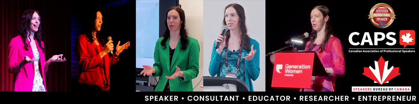 Lacey Artemis - Professional Speaker a 6 panel image of Lacey speaking at different events